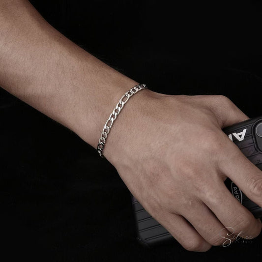 Men’s Figaro Chain Bracelet - Handcrafted in Sterling Silver - Baza Boutique