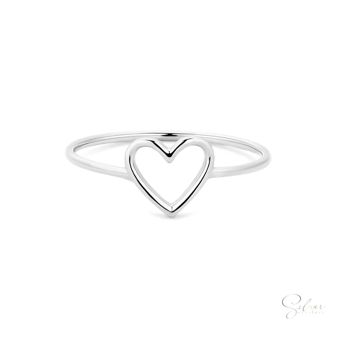 Open Heart Ring - Handcrafted in Sterling Silver - Baza Boutique
