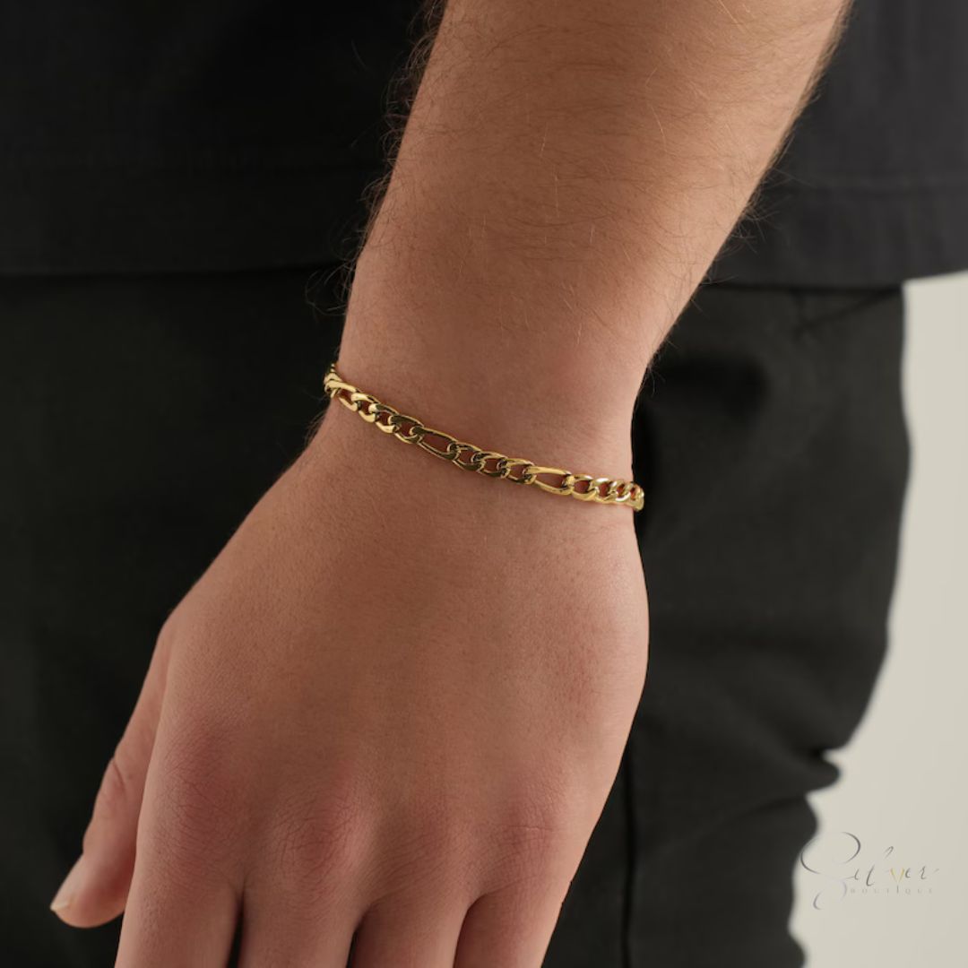 Men’s Figaro Chain Bracelet - Handcrafted in Sterling Silver - Baza Boutique