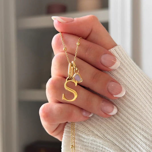 Initial & Birthstone Necklace