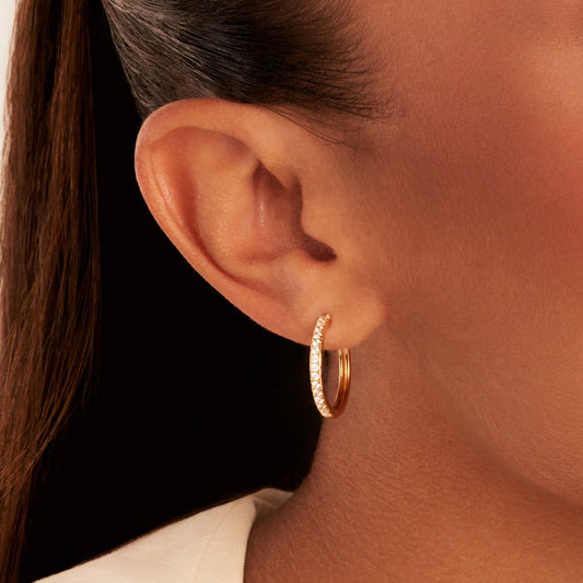 Beam Pavé Hoop Earrings