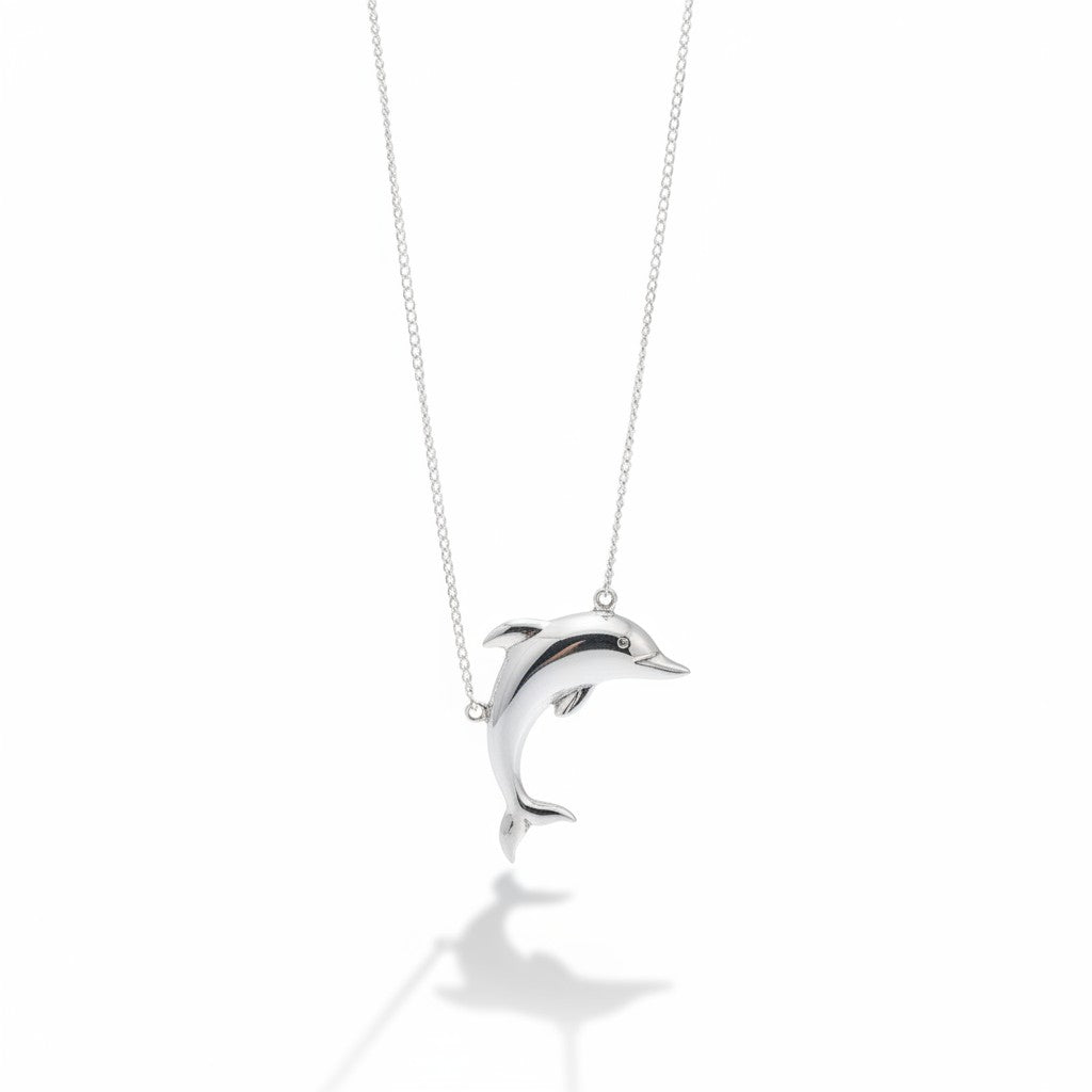 Leaping Dolphin Necklace - 925 Silver