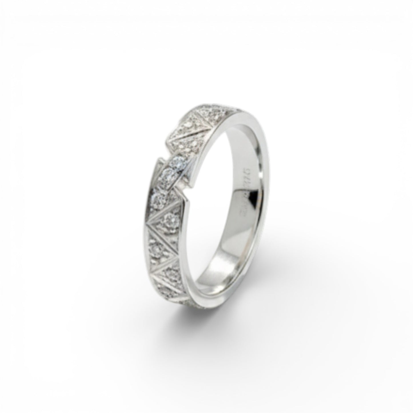 Stellar Mosaic Engraved Interlocking Ring