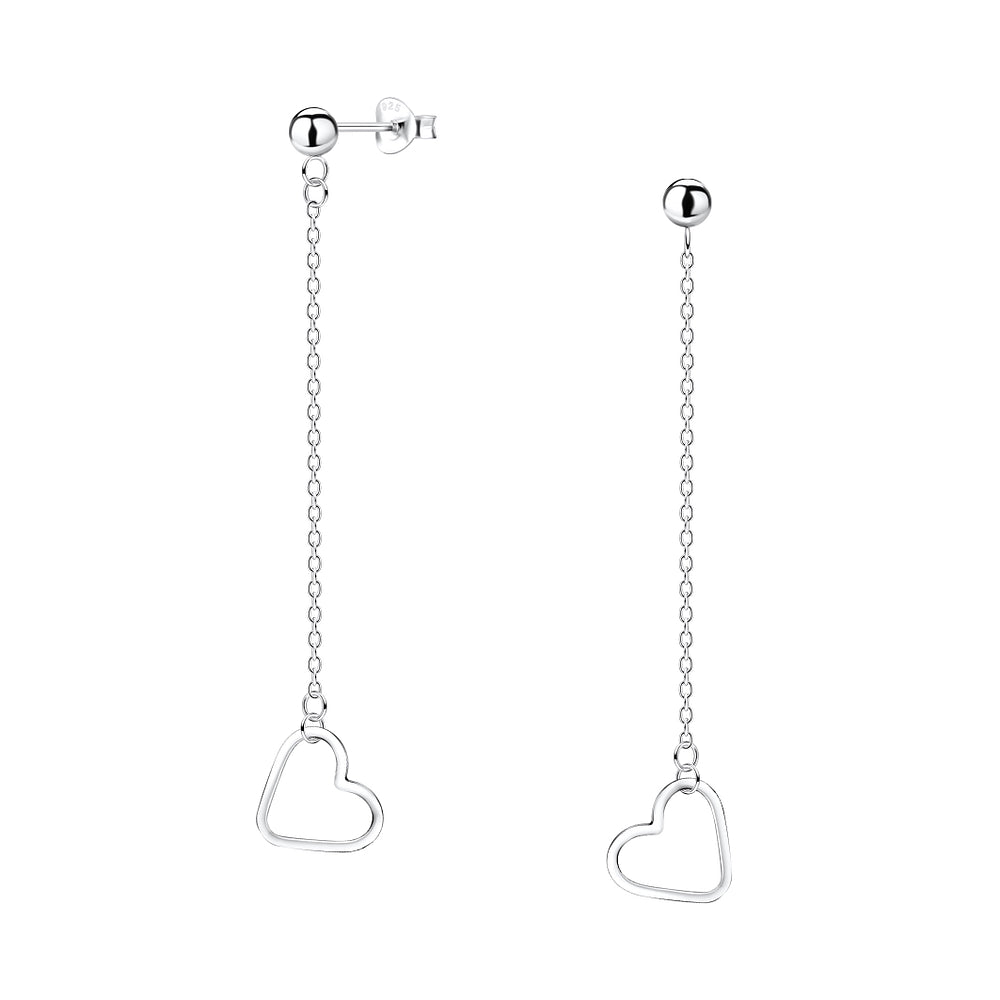 Open Heart Dangle Earrings