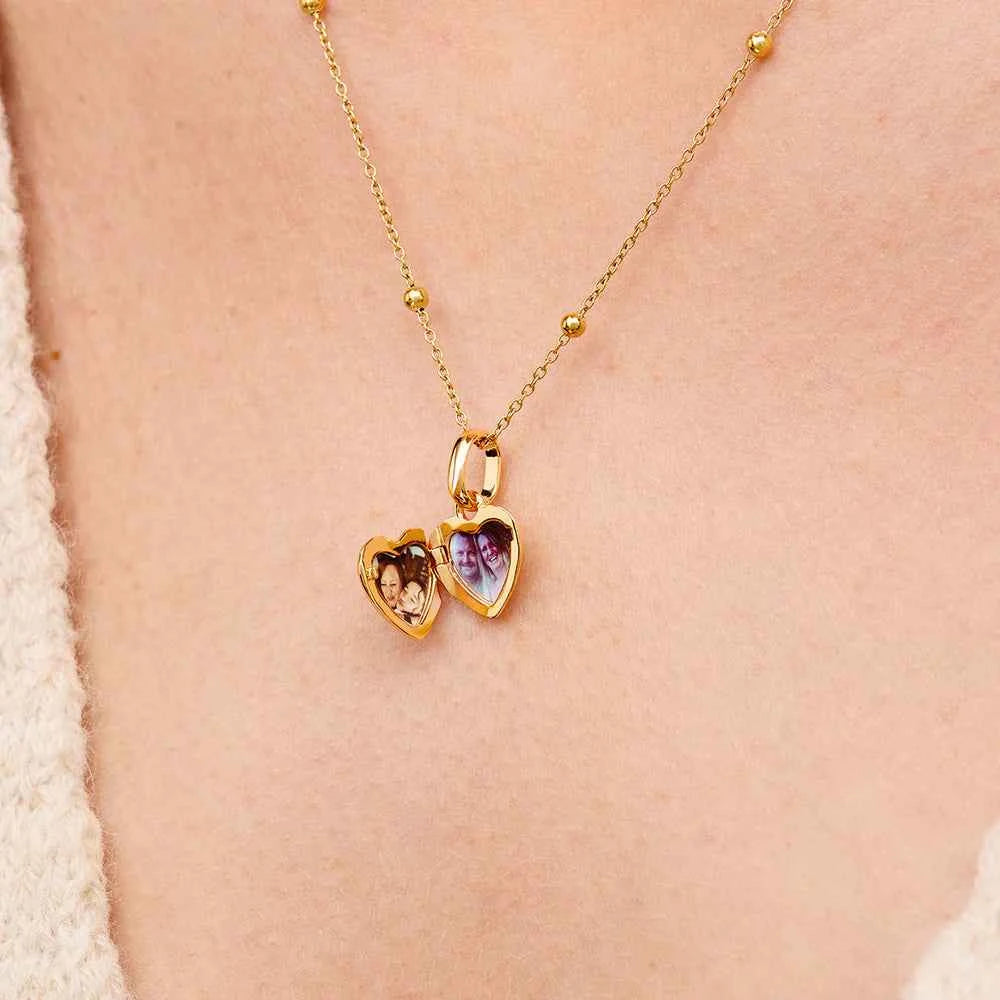 Heart Photo Locket Necklace