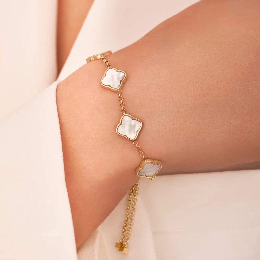 Clover Pearl Link Bracelet