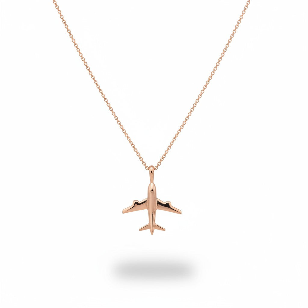 Wanderlust Airplane Necklace - 925 Silver