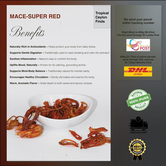 Sun Dried Organic Nutmeg Mace - Baza Boutique