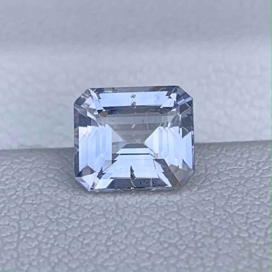 White Sapphire 1.53ct Unheated Natural Emerald Cut Clear Gemstone for Fine Jewelry