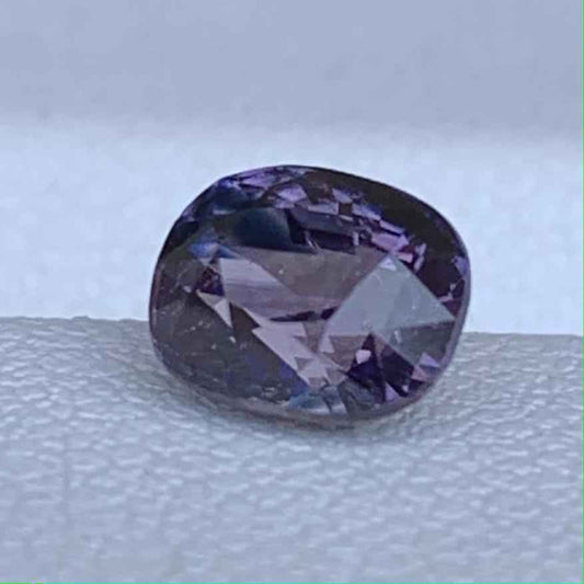Bi-Color Purple Sapphire 1.21ct Unheated Natural Cushion Cut Two-Tone Sapphire Gemstone