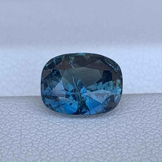 Teal Sapphire 2.65ct Unheated Natural Cushion Cut Teal Sapphire Gemstone for Fine Jewelry