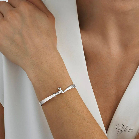 Tangle bangle,Thin Silver Bangle, Round Bangle, Thin Bangle, Stacking Bangles, Sterling Silver Bangle, silver bracelet, stacking bangle, silver bangle - Baza Boutique