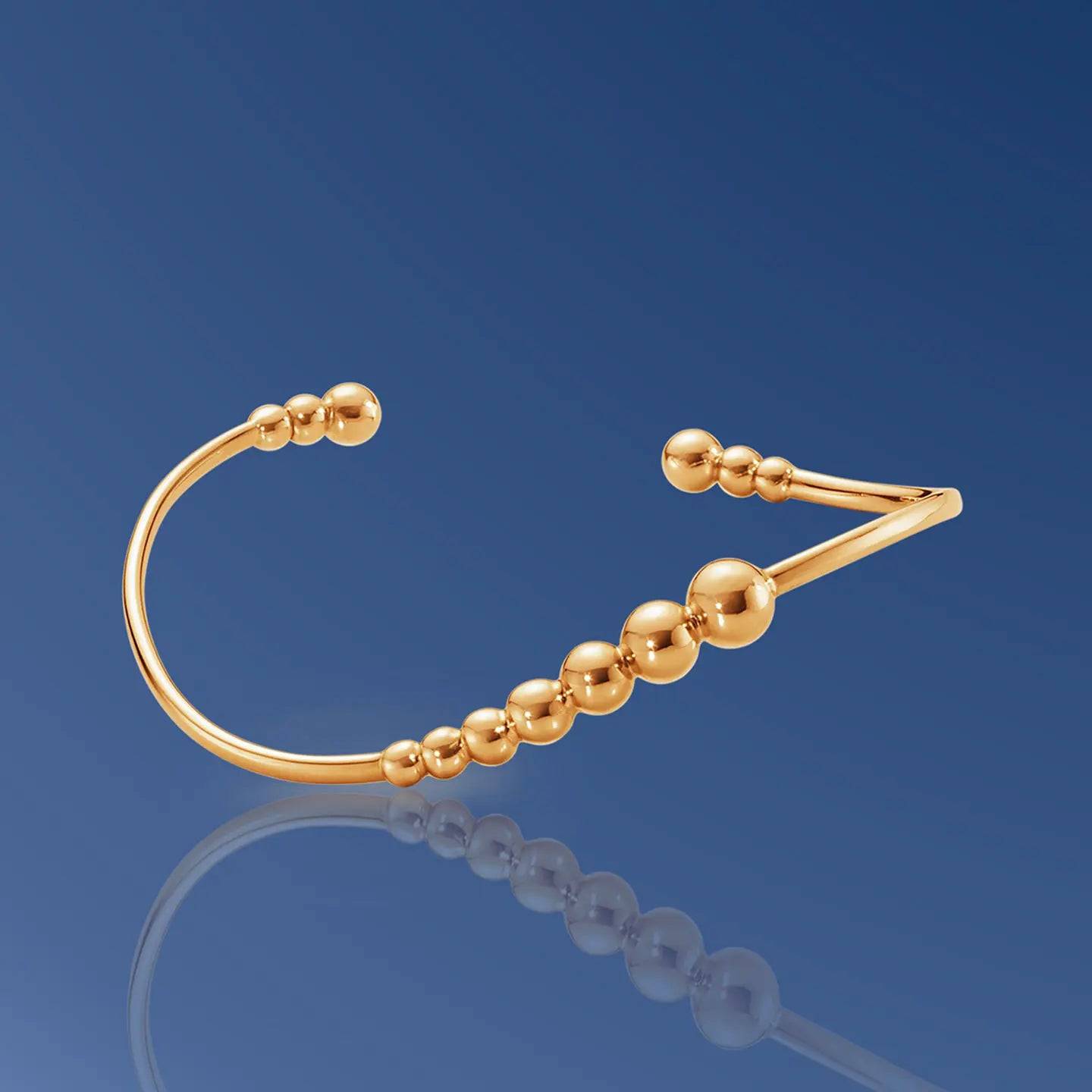 Galaxy Handmade Silver Bangle - Unisex Stackable Bracelet, Customizable Plating - Baza Boutique