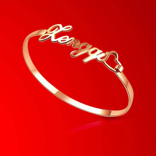 Personalized Name Bangle - Custom Stylish Accessory - Baza Boutique
