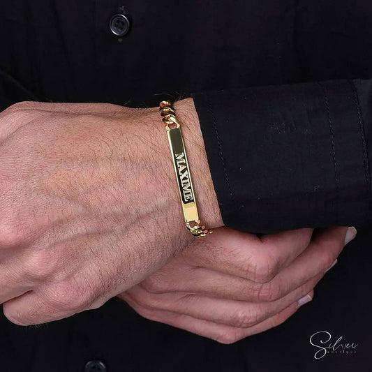 Custom Name Bracelet - Engraved Bracelet for Boyfriend, Husband, Brother - Baza Boutique