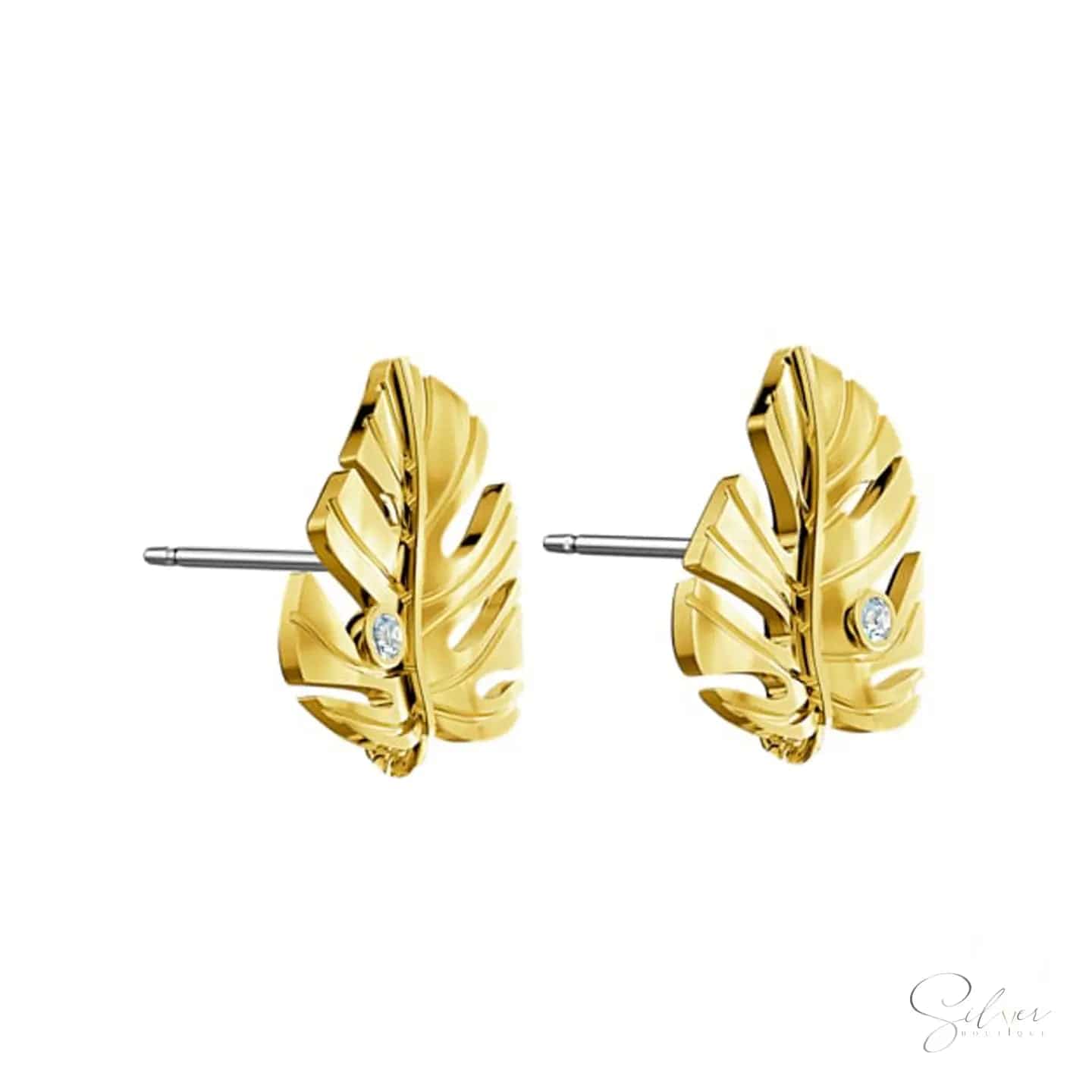 Leaf Stud Earrings - Baza Boutique