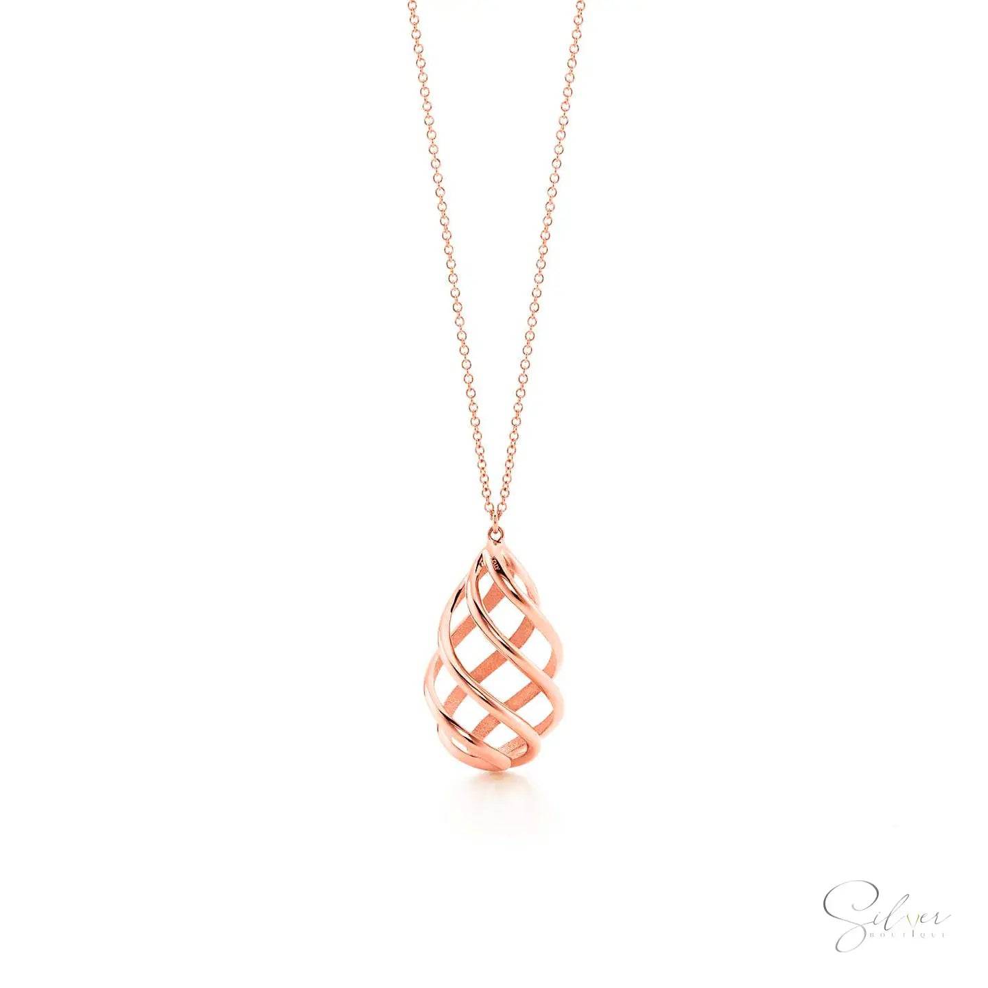 Swirl Necklace, Handmade Sterling Silver necklace, Gold, Silver & Rose Gold, Minimalist aesthetic necklace - Baza Boutique