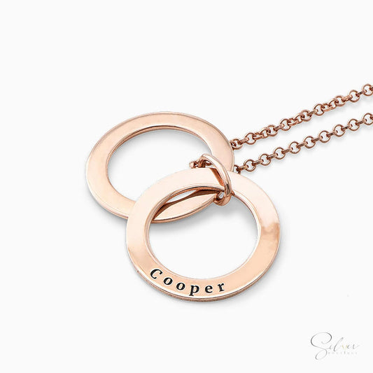 Double Bubble Necklace - Circle Necklace, For Her Jewelry - Baza Boutique