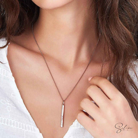 Bar Necklace with CZ
