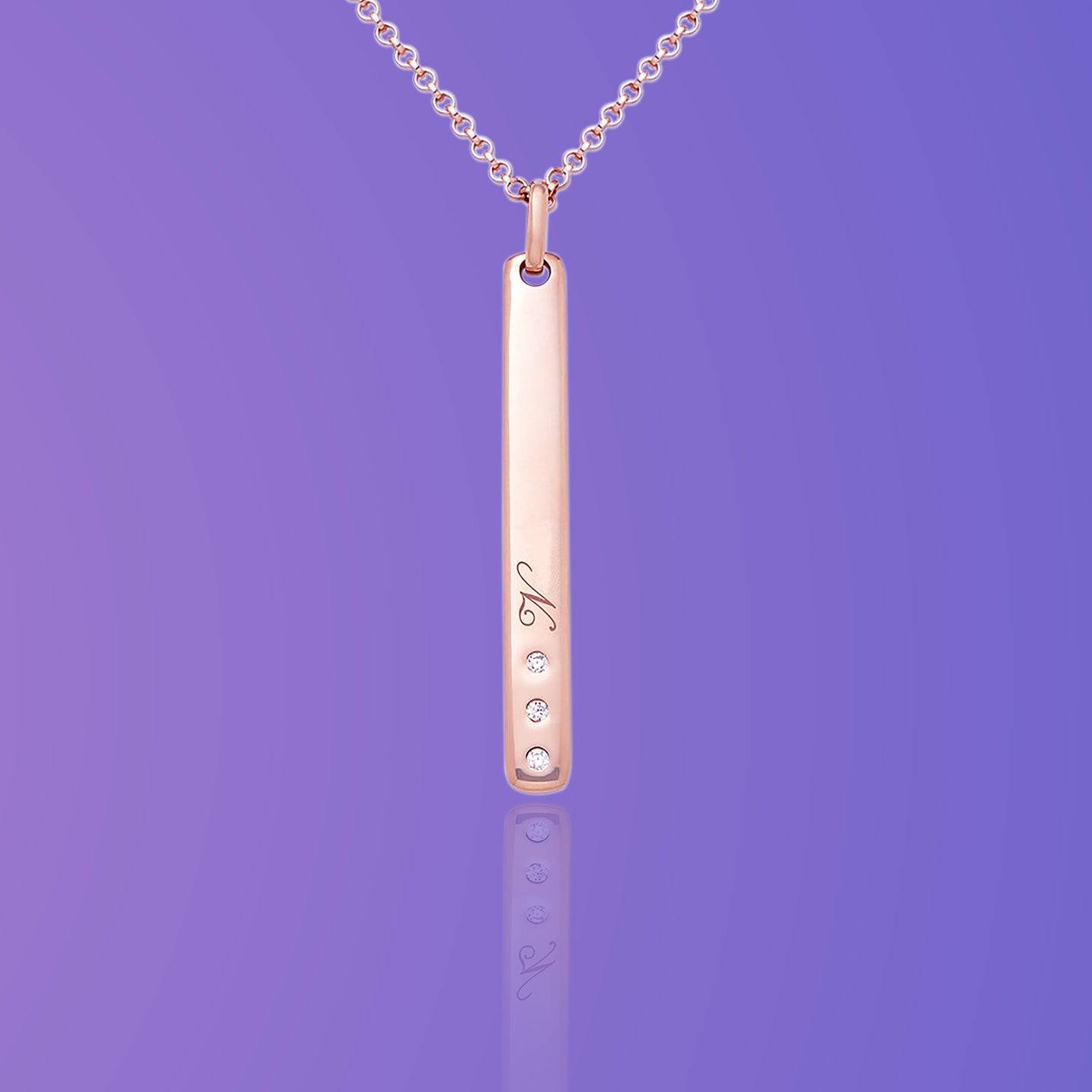 Plate Bar Necklace - Engravable Jewelry from Her Collection - Baza Boutique