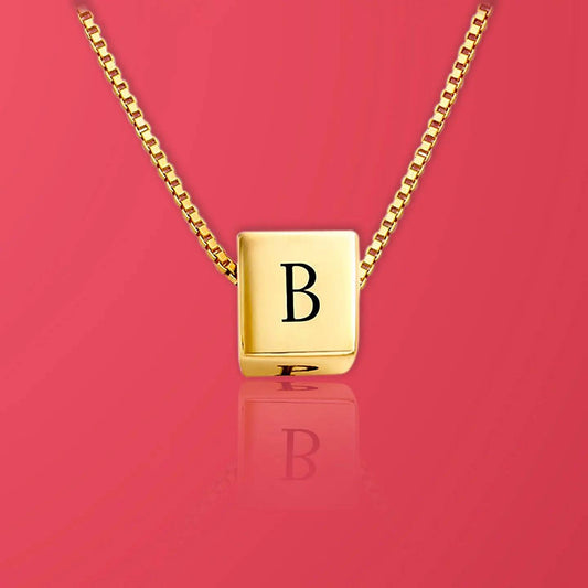 Personalized Cube Dice Necklace - Unique and Stylish Name Necklace - Baza Boutique