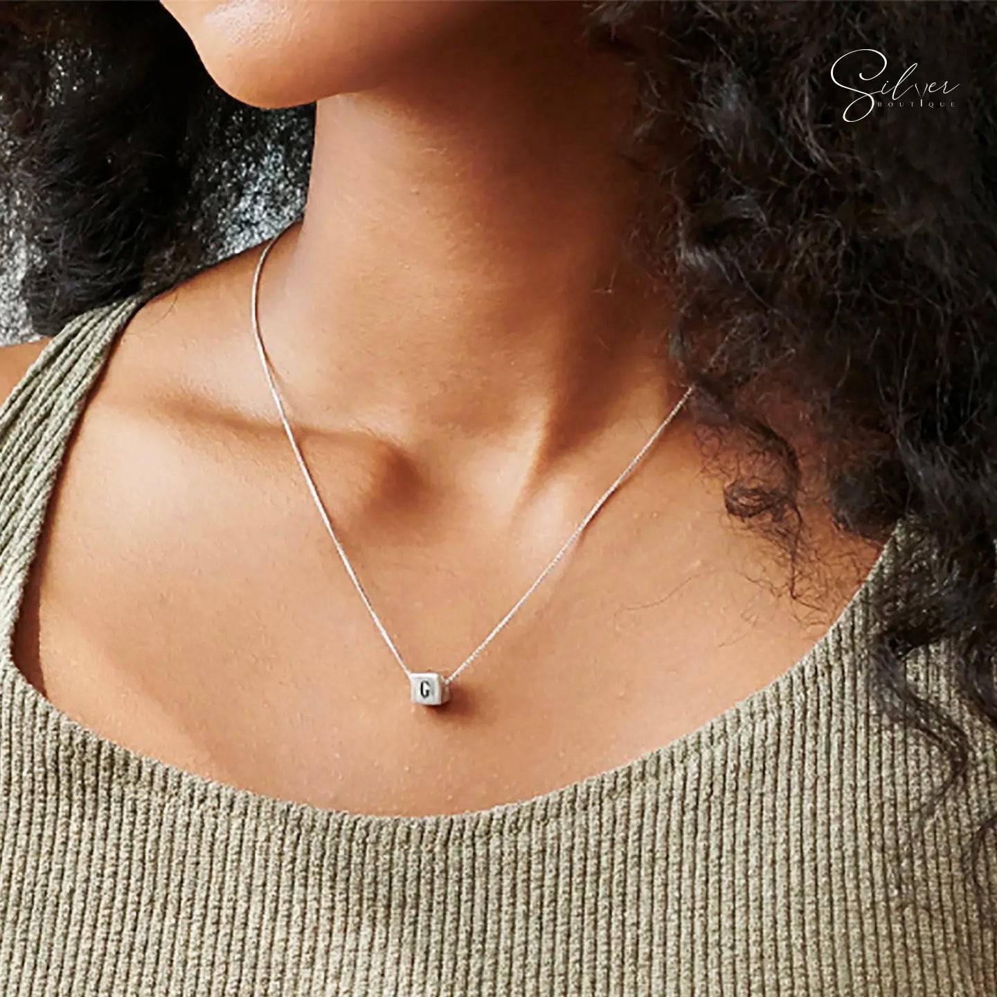 Personalized Cube Dice Necklace