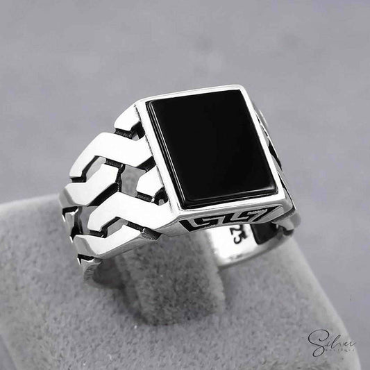 Braided Onyx Ring