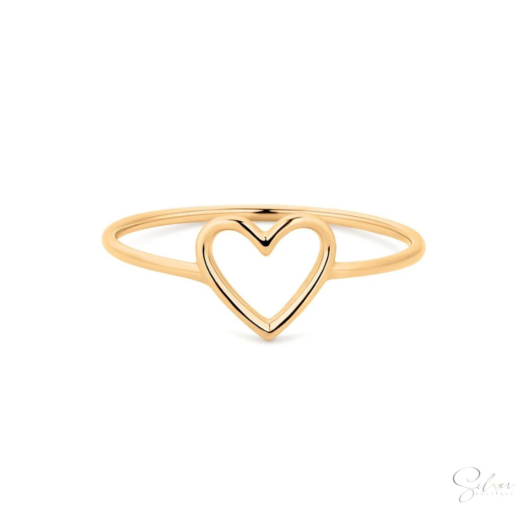 Open Heart Ring - Handcrafted in Sterling Silver - Baza Boutique 