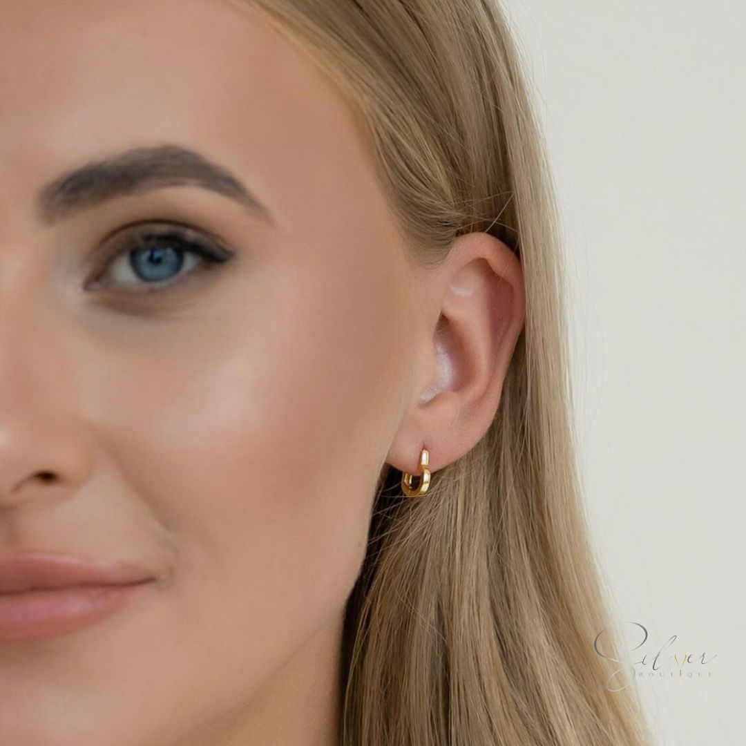 Heart Hoop Earrings - Handcrafted in Sterling Silver - Baza Boutique 