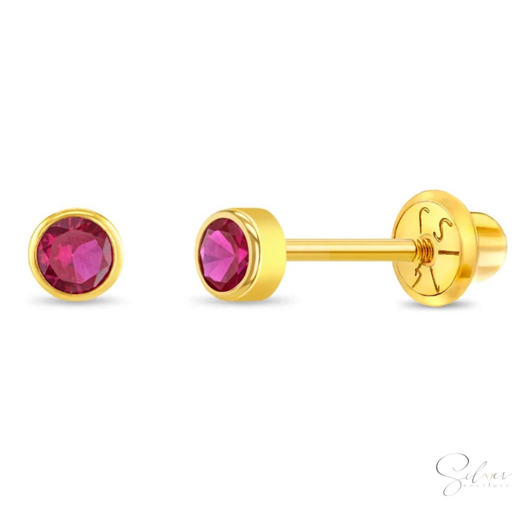 Birthstone Studs - Handcrafted in Sterling Silver - Baza Boutique 