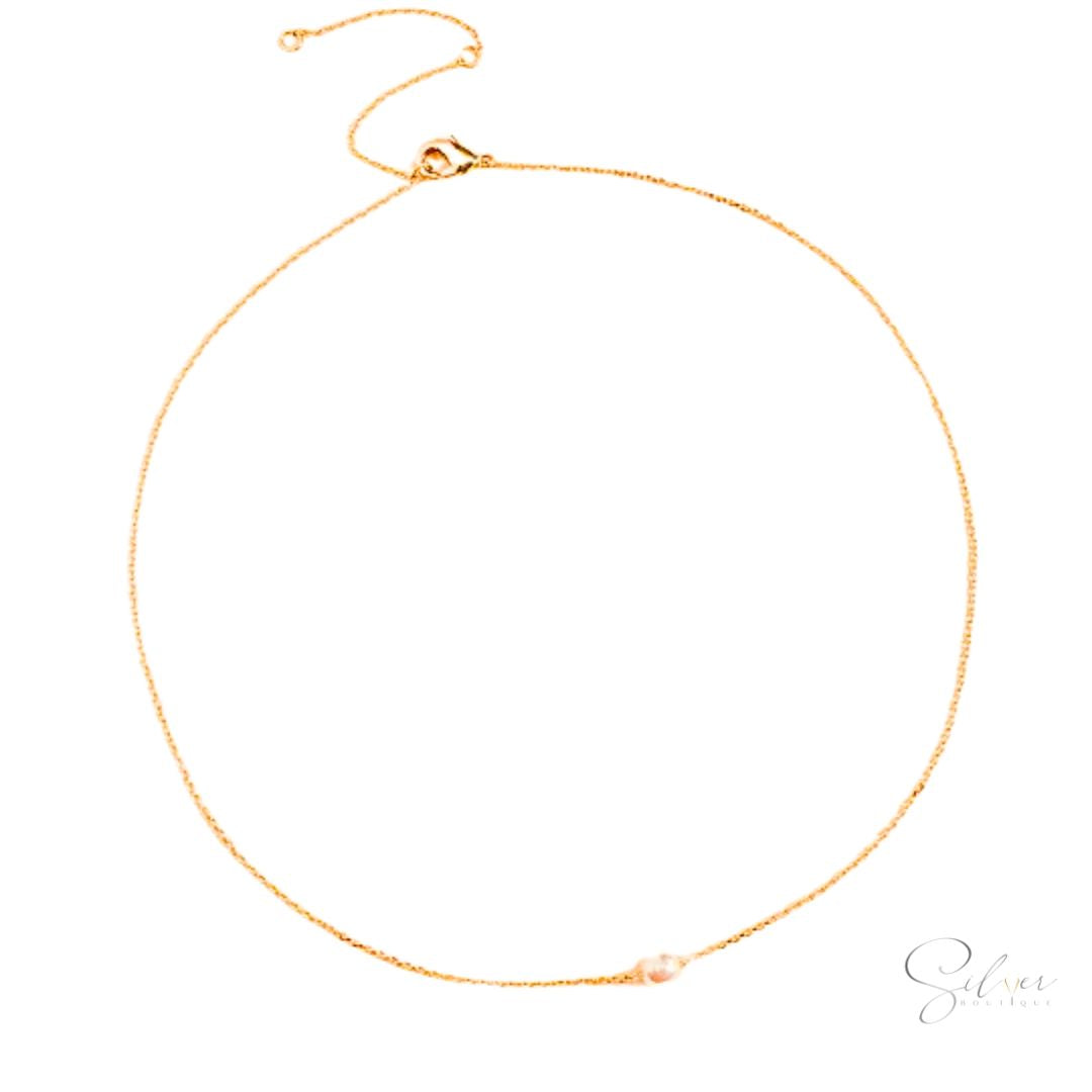 Single Pearl Necklace - Handcrafted in Sterling Silver - Baza Boutique 