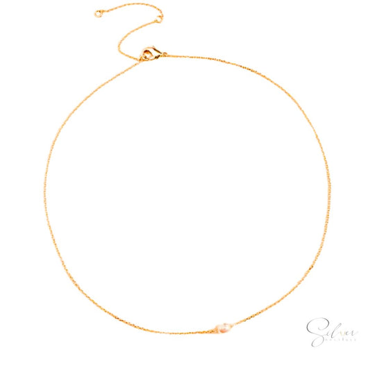 Single Pearl Necklace - Handcrafted in Sterling Silver - Baza Boutique 