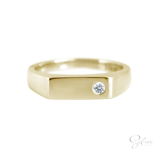 Rectangle Signet Ring - Baza Boutique 