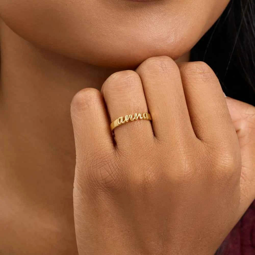 Personalised Script Ring