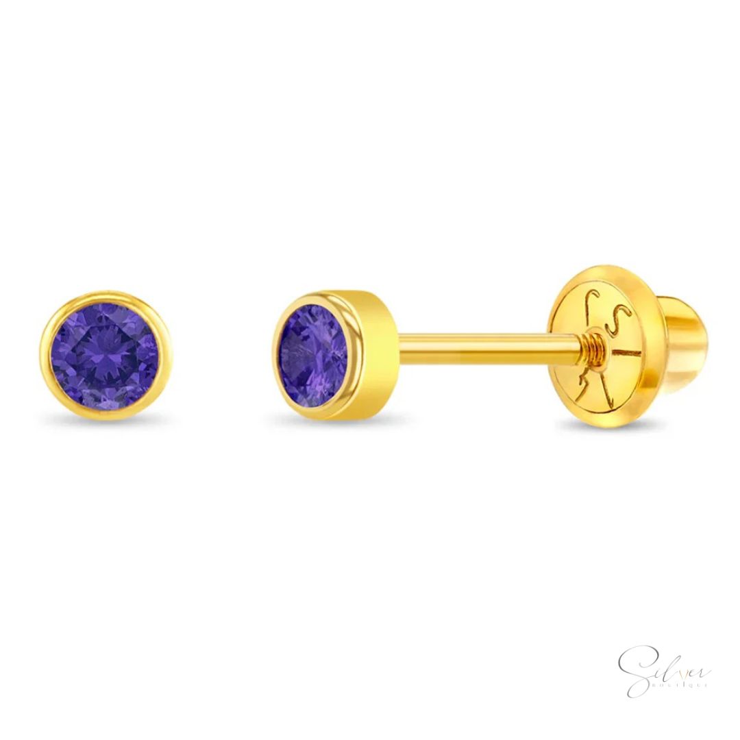 Birthstone Studs - Handcrafted in Sterling Silver - Baza Boutique 