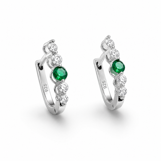 Emerald Row Huggie Earrings - product
