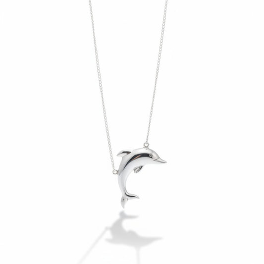 Leaping Dolphin Necklace - 925 Silver