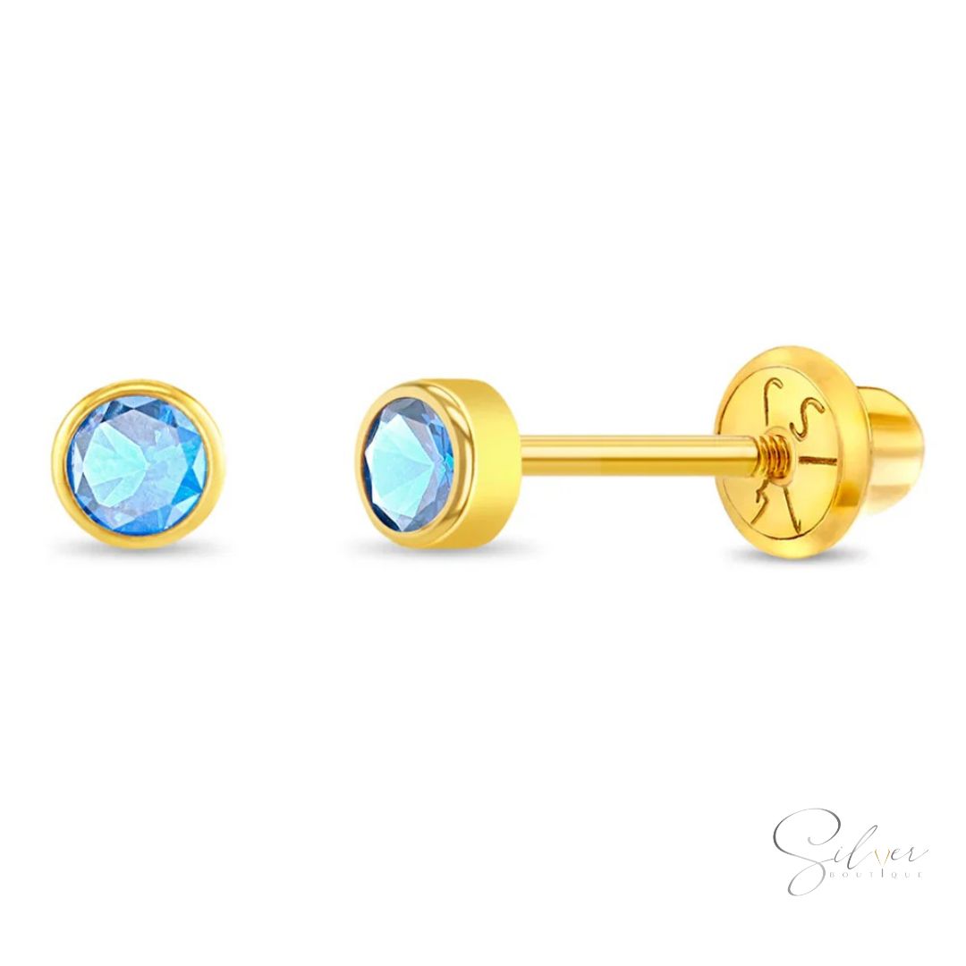 Birthstone Studs - Handcrafted in Sterling Silver - Baza Boutique 