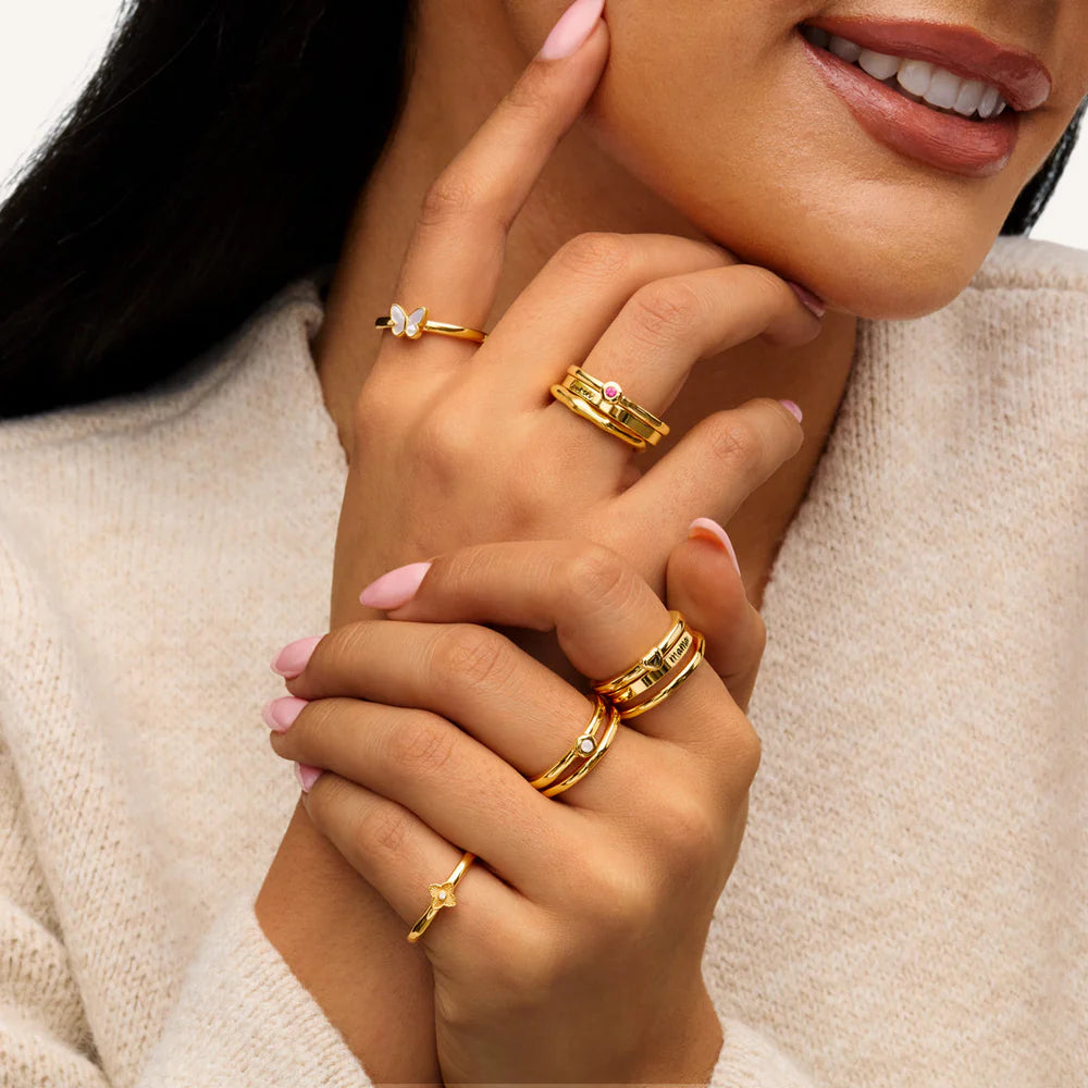 Fine Script Name Ring