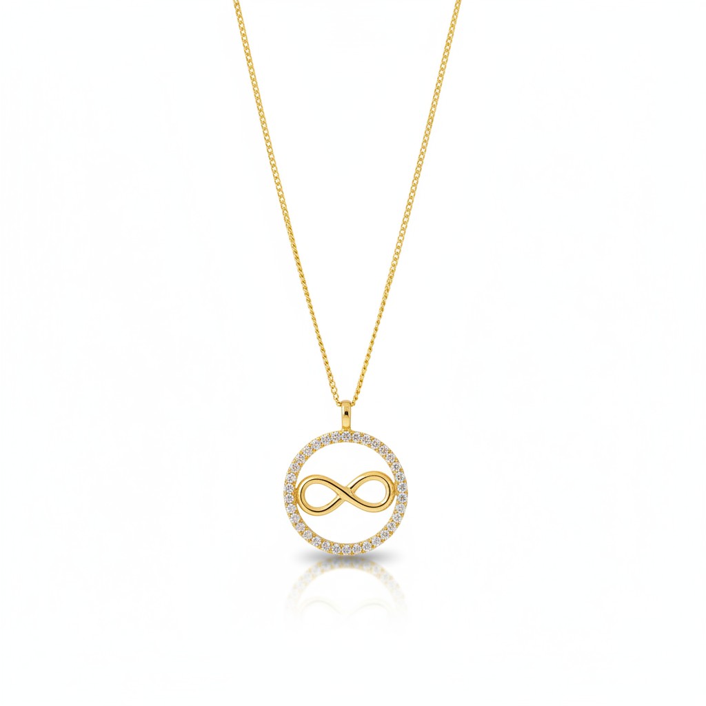 Infinity Halo Necklace - 925 Silver