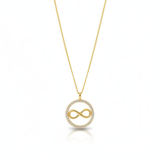 Infinity Halo Necklace - 925 Silver