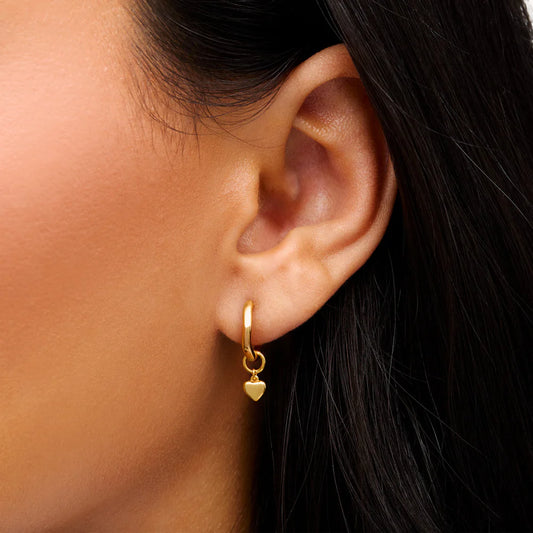 Fine Molten Heart Huggie Earrings