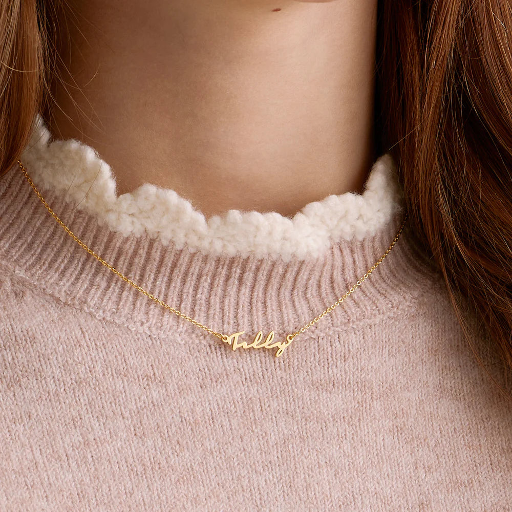 Kids Mini Signature Name Necklace - Baza Boutique