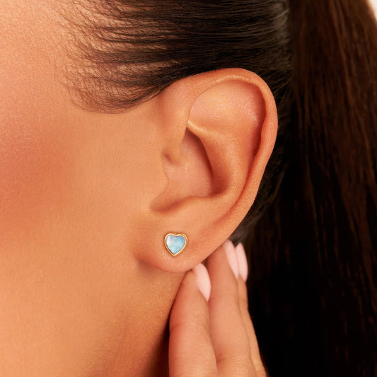 Blue Heart Stud Earrings