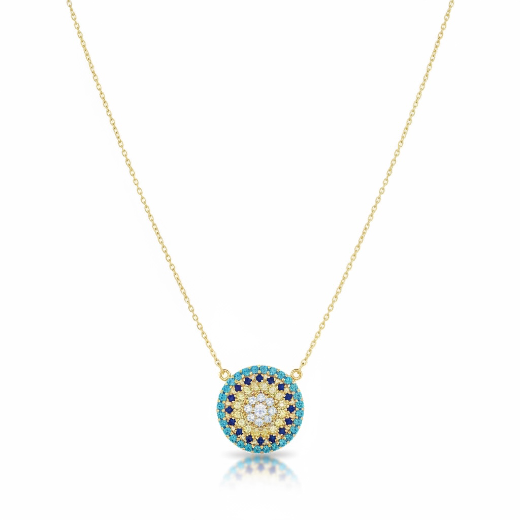 Mosaic Evil Eye Necklace