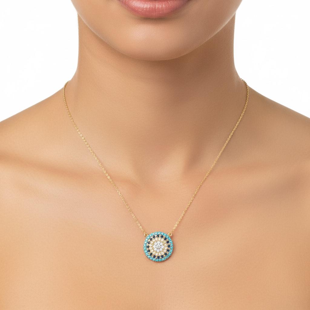 Mosaic Evil Eye Necklace