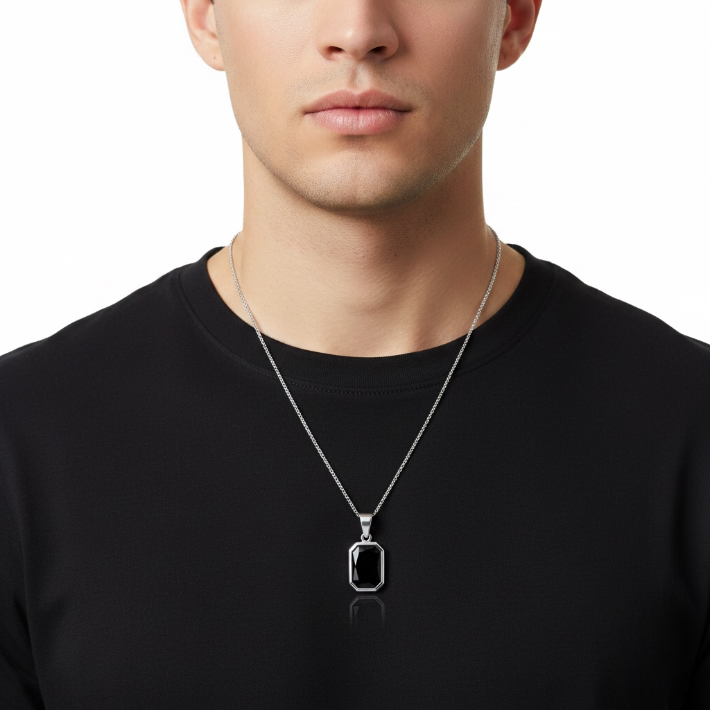 Onyx Tag Necklace