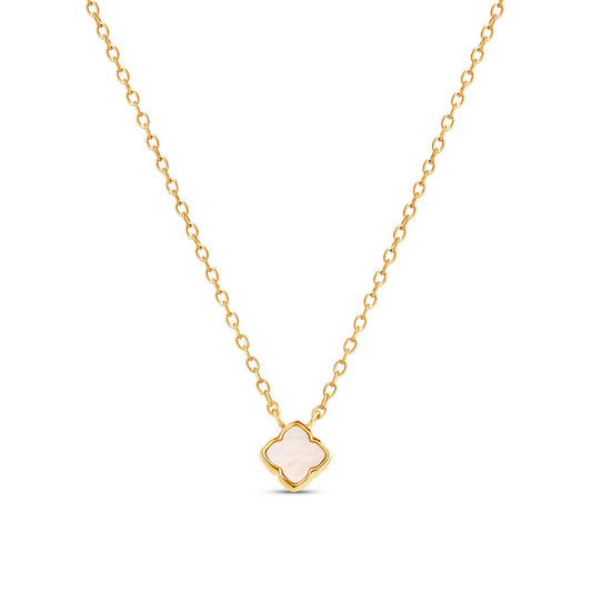 Fine Mini Pearl Clover Necklace