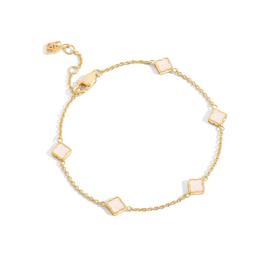 Fine Mini Pearl Clover Bracelet