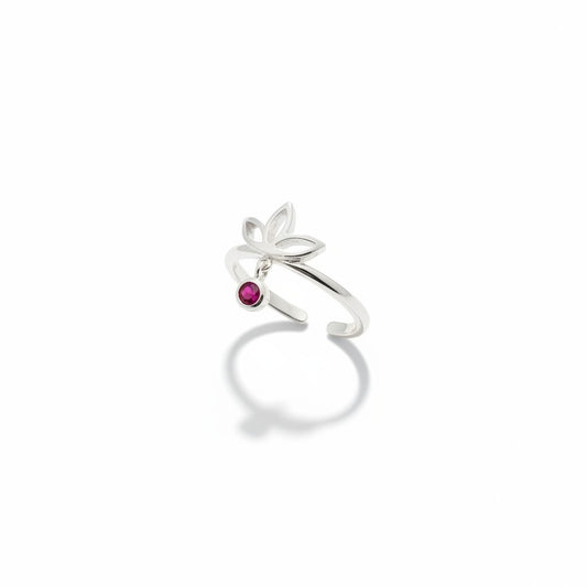 Leaf Charm Toe Ring - 925 Silver